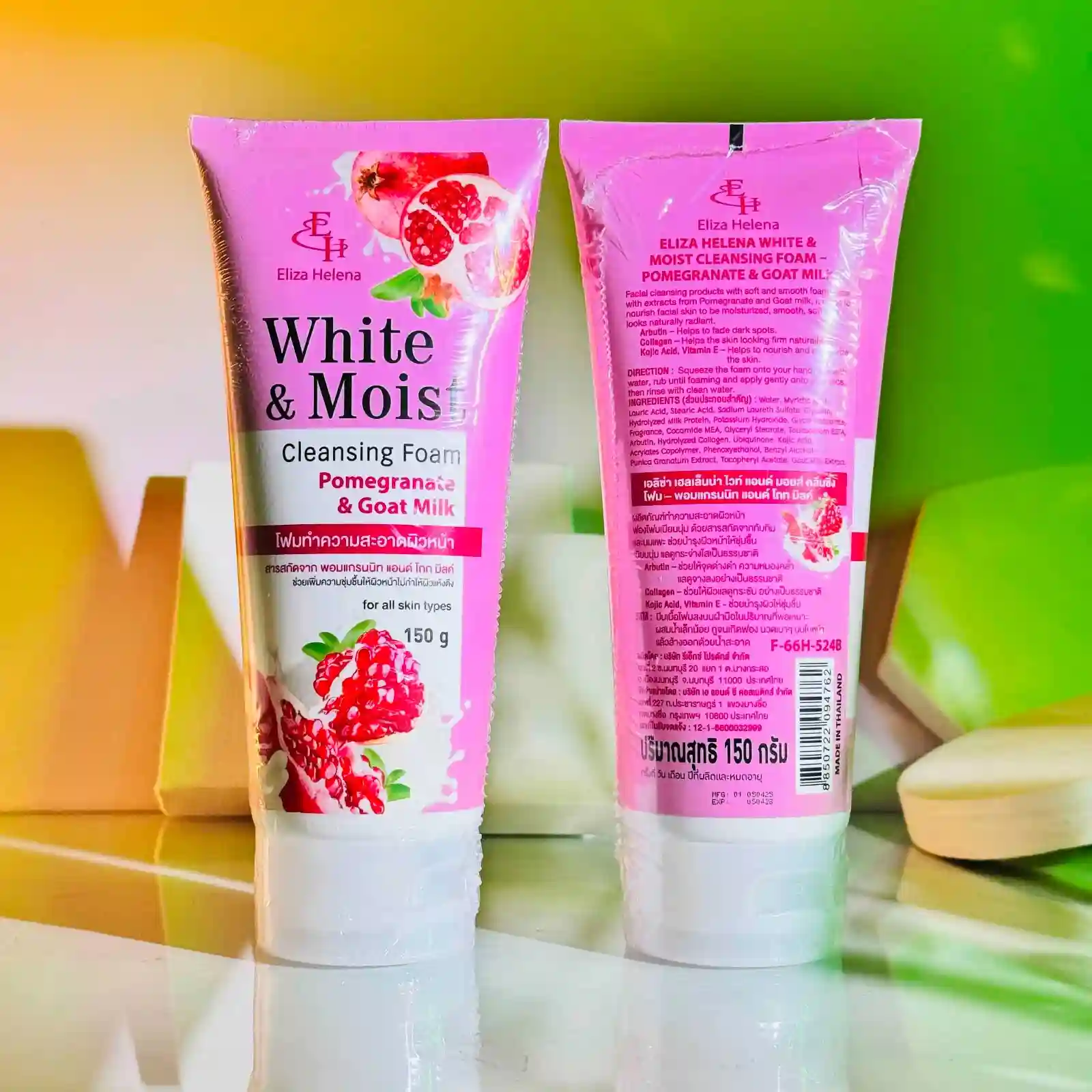 Eliza Helena White Moist Cleansing Foam and Goat Milk Face Wash 150gm for brightening and deep cleansing