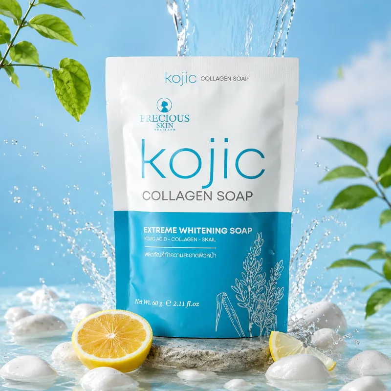 Precious Skin Kojic Collagen Soap 60g for deep cleansing and healthy glow care