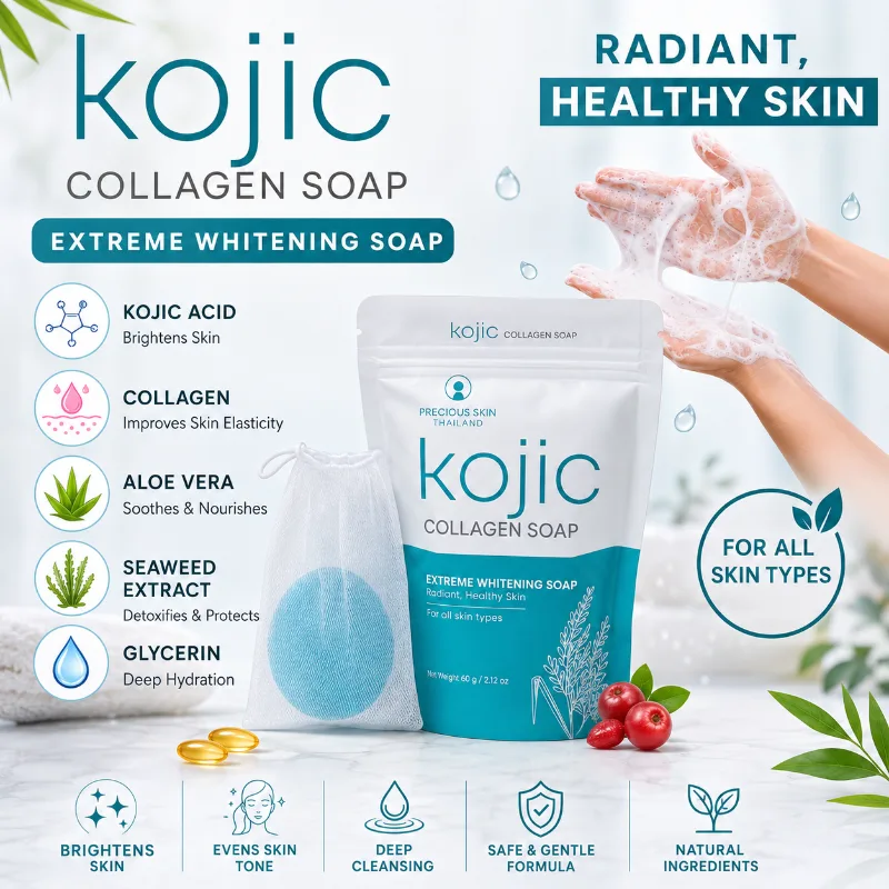 Precious Skin Kojic Collagen Soap 60g for deep cleansing and healthy glow care