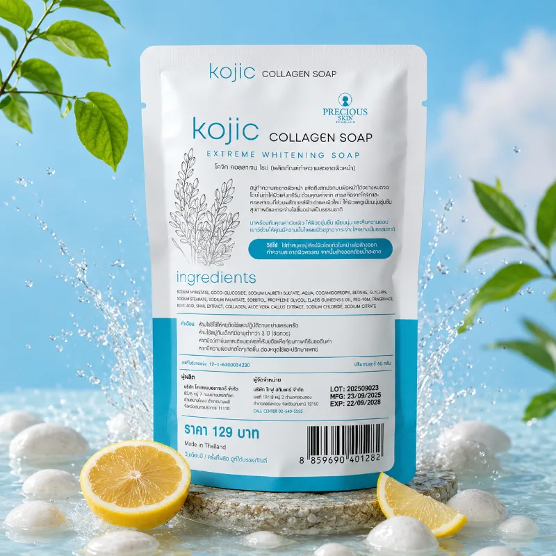Precious Skin Kojic Collagen Soap 60g for deep cleansing and healthy glow care