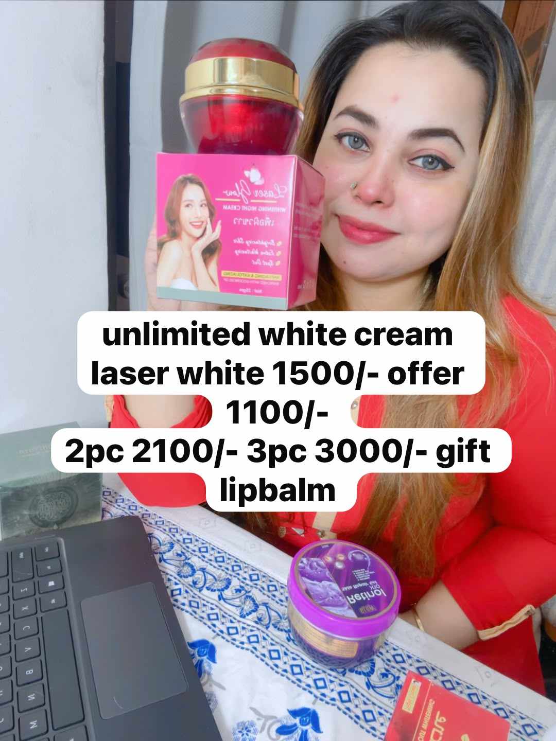 Laser Glow Whitening Night Cream 25g Red Jar