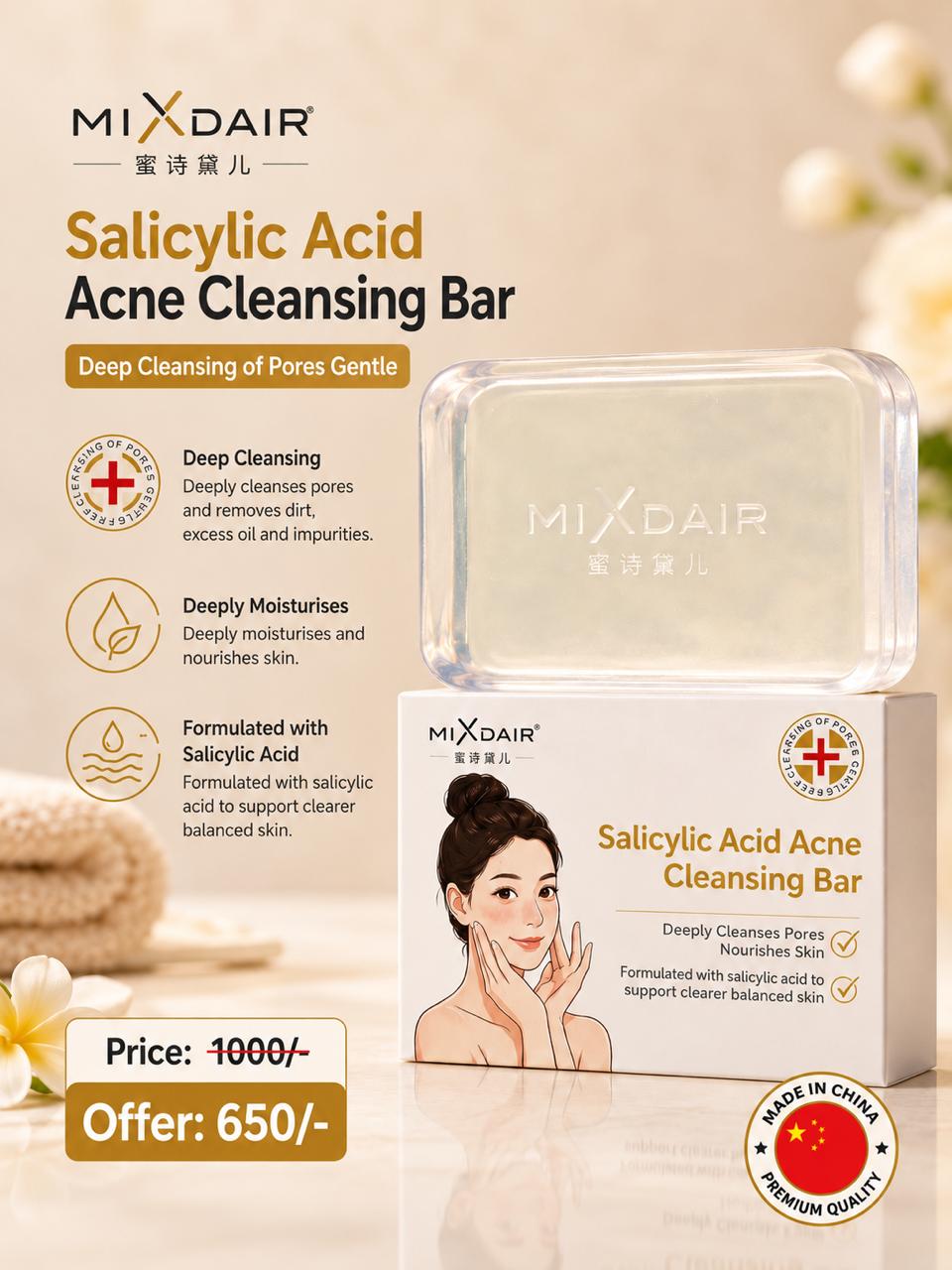 MIXDAIR Salicylic Acid Acne Cleansing Bar 150g product image